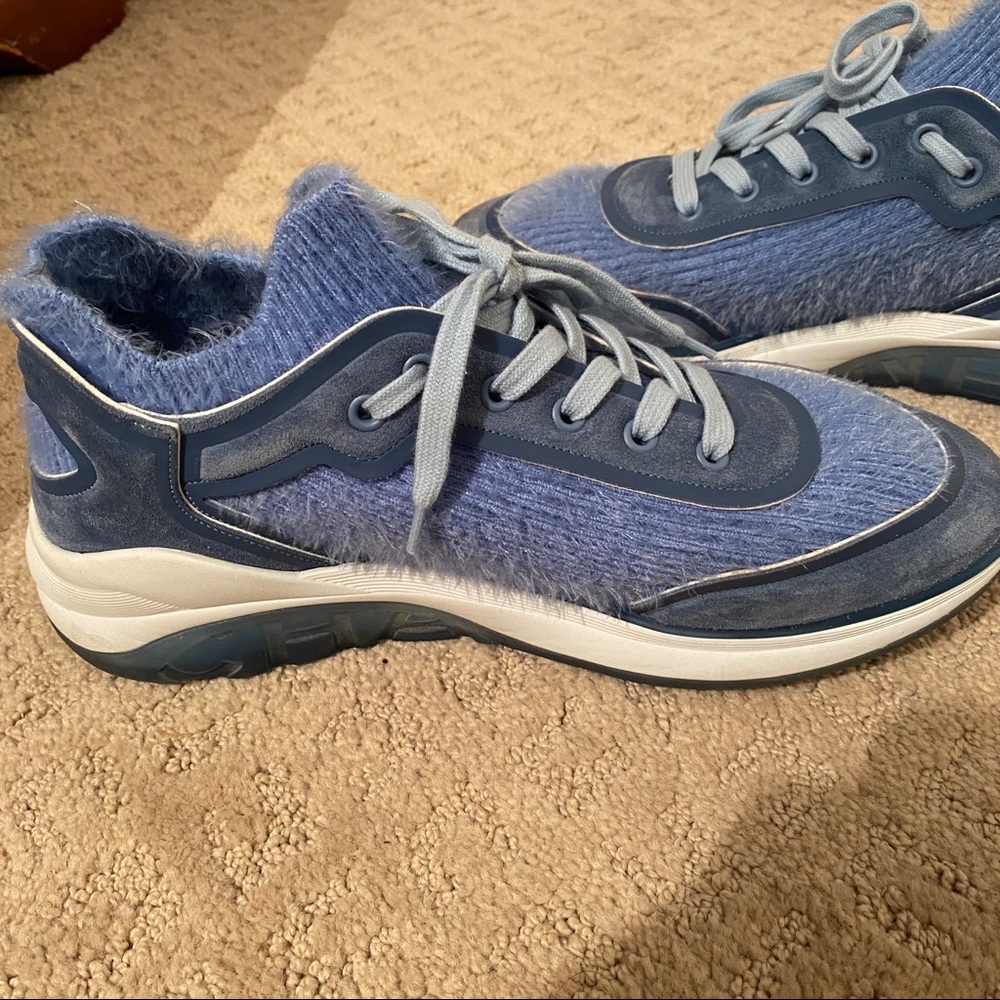 Chanel Suede Calfskin Stretch Fabric CC Sneakers - Picture 8 of 14